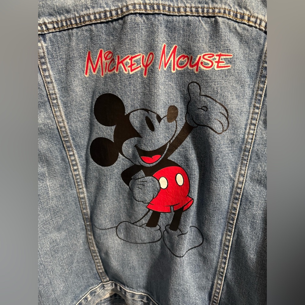 GAP Light Blue Jean Jacket. MICKEY MOUSE LOGO - Picture 2 of 4